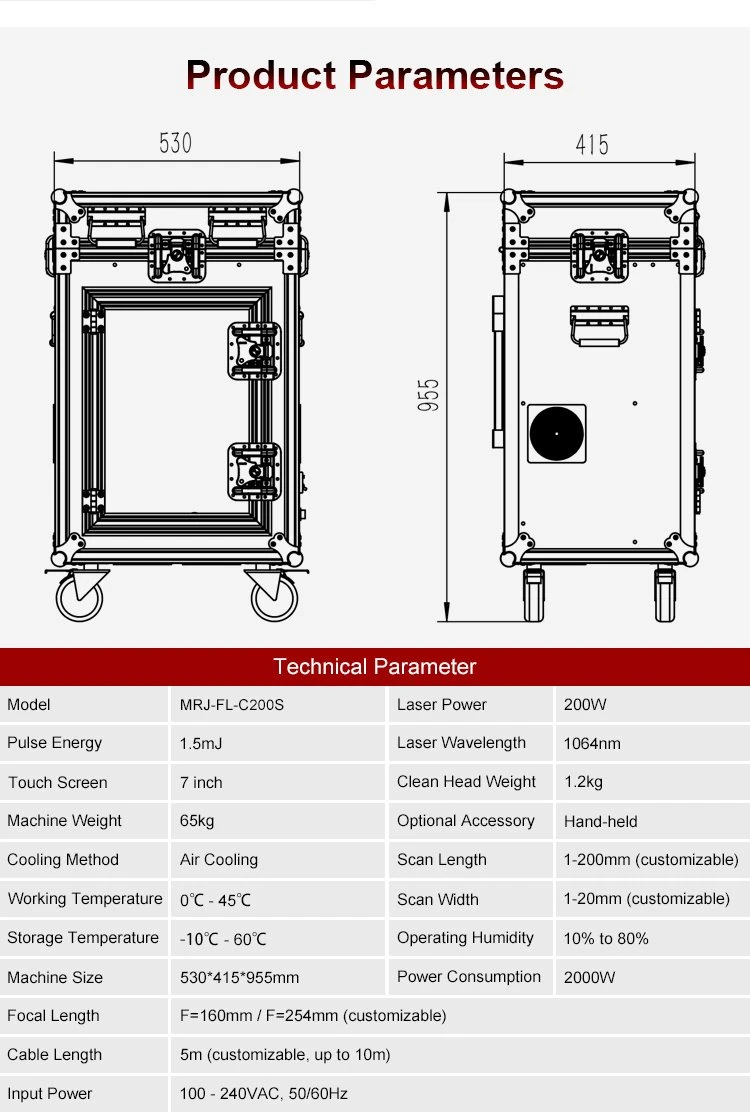 200W Portable Fiber Laser Cleaner for Ourdoor Cleaning Work (4)